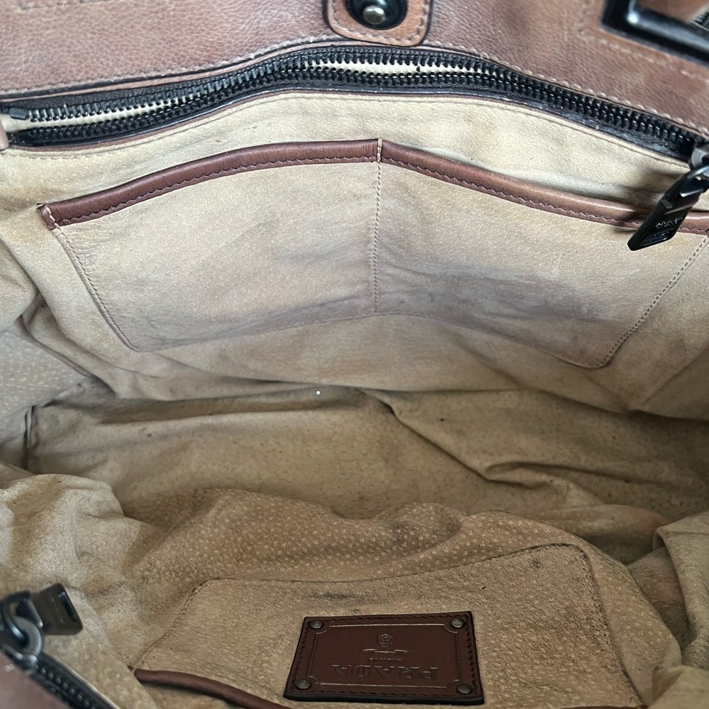 Prada Tan Leather Men's Briefcase - Picture 9 of 9